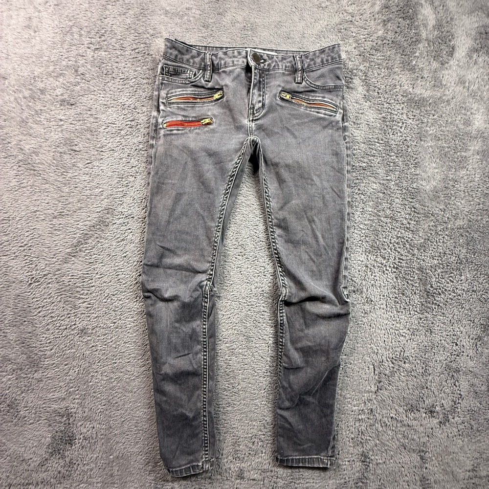 Etienne Marcel Skinny Jeans Womens 25 Gray Excellent Ultra Low Rise Y2K Moto